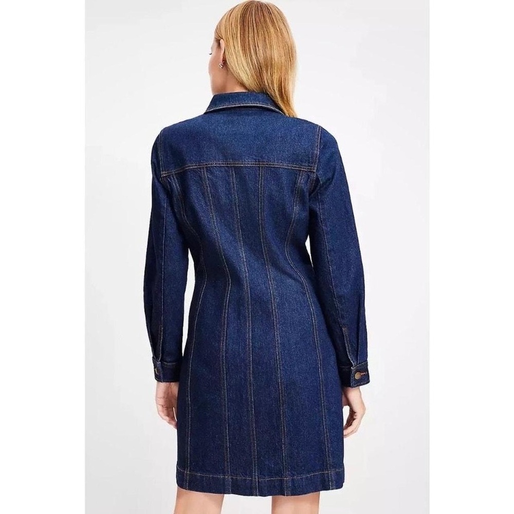 LOFT Dark Blue Long Sleeve Denim Dress - Picture 2 of 10